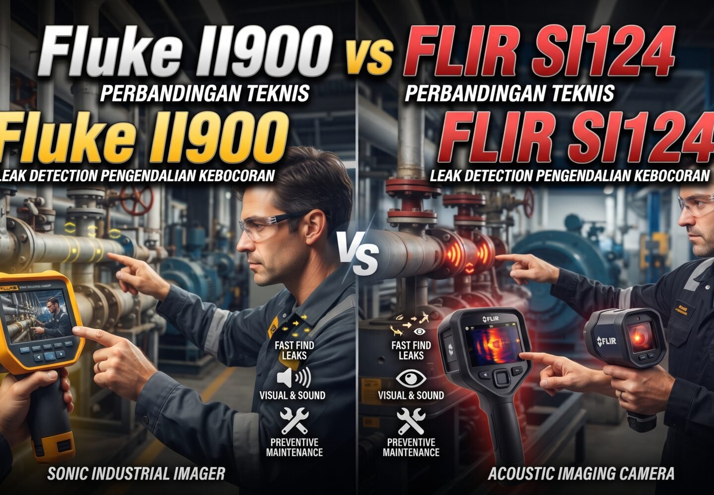 Industrial Acoustic Camera War: Fluke II900 vs FLIR SI124