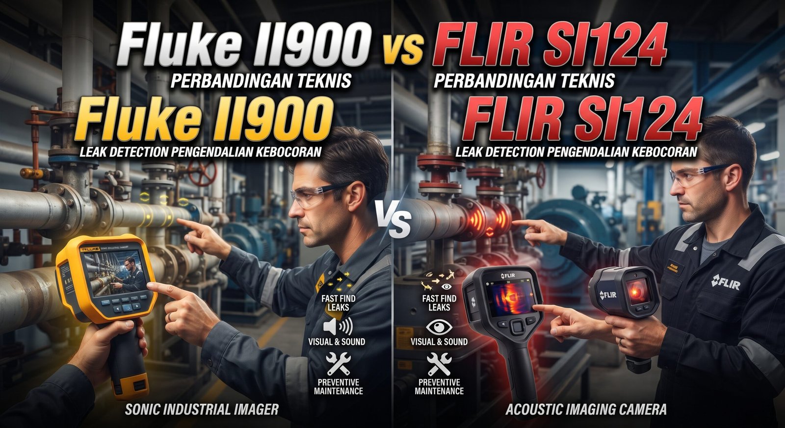 Industrial Acoustic Camera War: Fluke II900 vs FLIR SI124